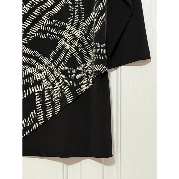 Chico's Travelers Asymmetrical Black Tunic, Size 2 - Picture 5 of 6